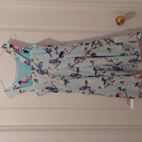 Blue, printed, dress - Picture 2 of 6